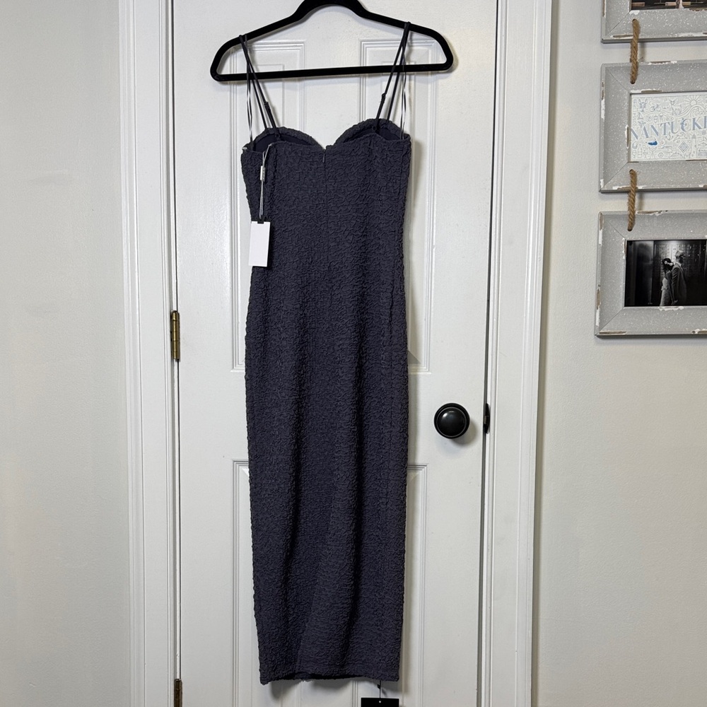 ASTR The Label Textured Bustier Midi Dress Slate Blue Bodycon NWT XS/S - Picture 7 of 10